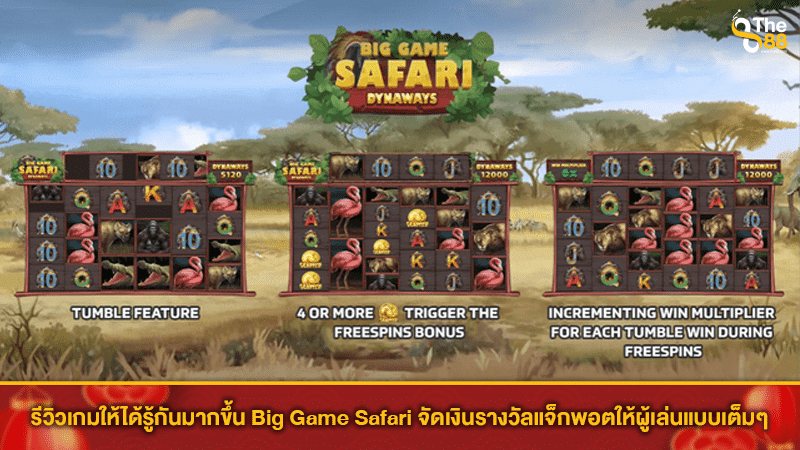 รีวิวเกมให้ได้รู้กันมากขึ้น Big Game Safari จัดเงินรางวัลแจ็กพอตให้ผู้เล่นแบบเต็มๆ